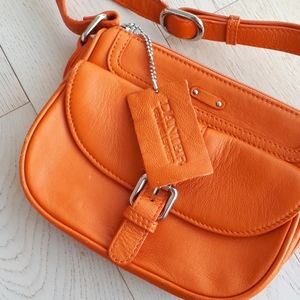 Daniel leather crossbody purse bag orange